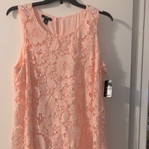 NWT Alfani size 18W gorgeous pink lace mini dress